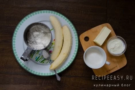 Полезный банановый пирог на скорую руку ингредиенты